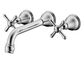 Milli Voir Wall Bath Set Cross Handle 220mm Chrome