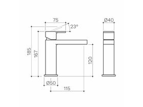 Clark Round Square Basin Mixer Tap Black (5 Star)