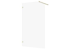 Hero - Kado Lux Frameless Curved Panel with Wall Clips Clear Glass 1200mm Brushed Brass