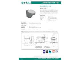 Specification Sheet - RBA Ambulant Toilet Pan P Trap (3 Star) Stainless Steel