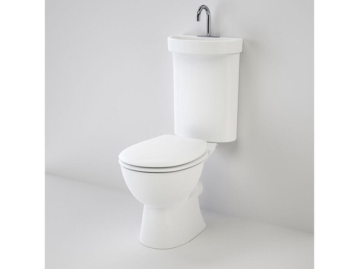 Caroma Profile 5 Deluxe P trap Bottom Inlet Toilet Suite with ted Hand
