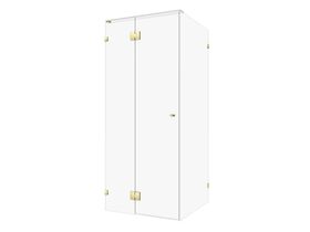 Hero - Kado Lux Frameless Enclosure with Wall Clips 900 x 900mm Brushed Brass