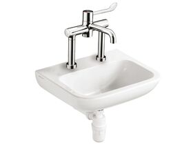 Portman 21 Wall Basin with Fixing Bolts 500mm 2 Taphole White