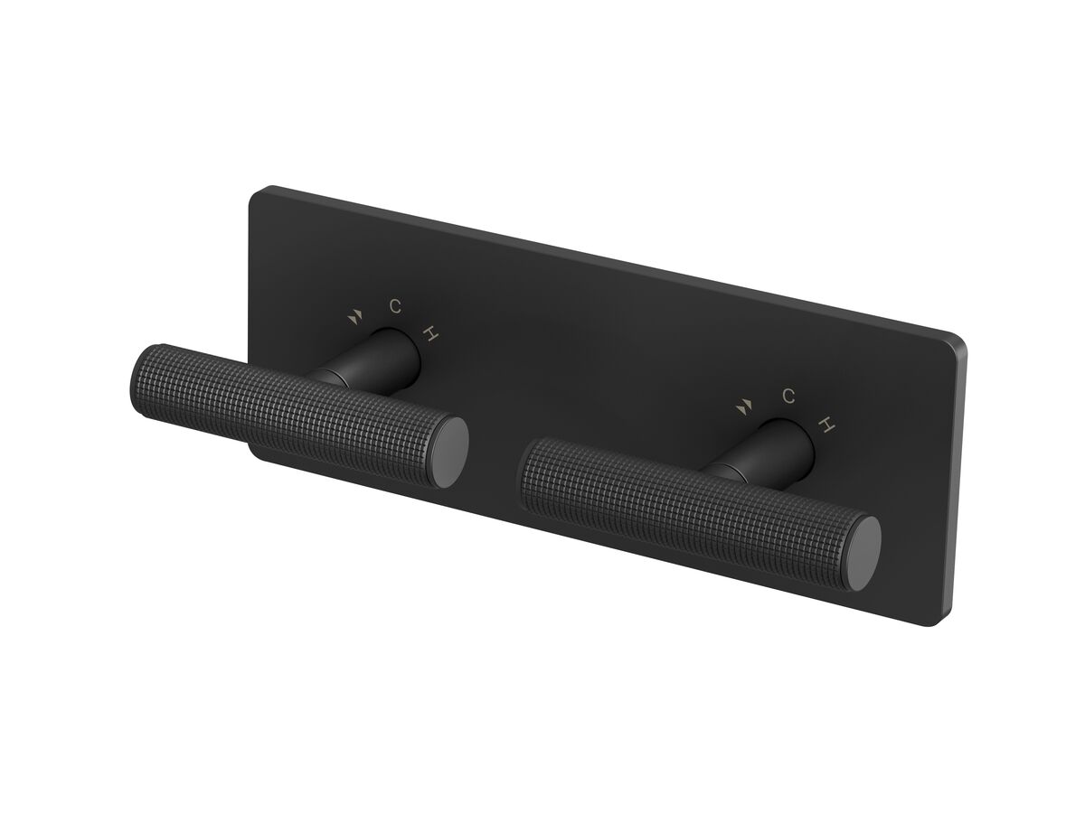 Hero - Milli Etch Progressive Dual Mixer Tap System with Square Backplate Matte Black