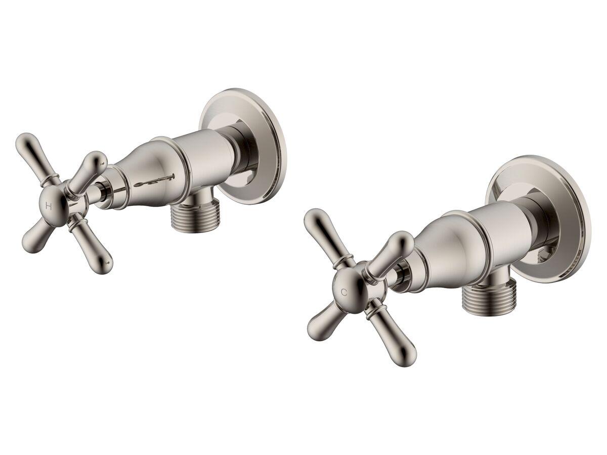 Milli Voir Washing Machine Stops Cross Brushed Nickel from Reece