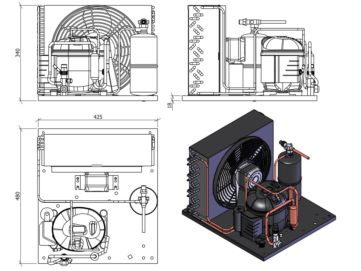 Tecumseh Condensing Unit 3/8HP R404A MHBP Aet4450ZHR from Reece