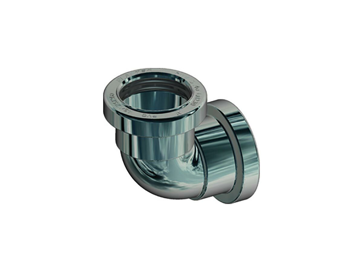 DWV Push-Tec Elbow 40mm x 88 Degree Female & Female Chrome