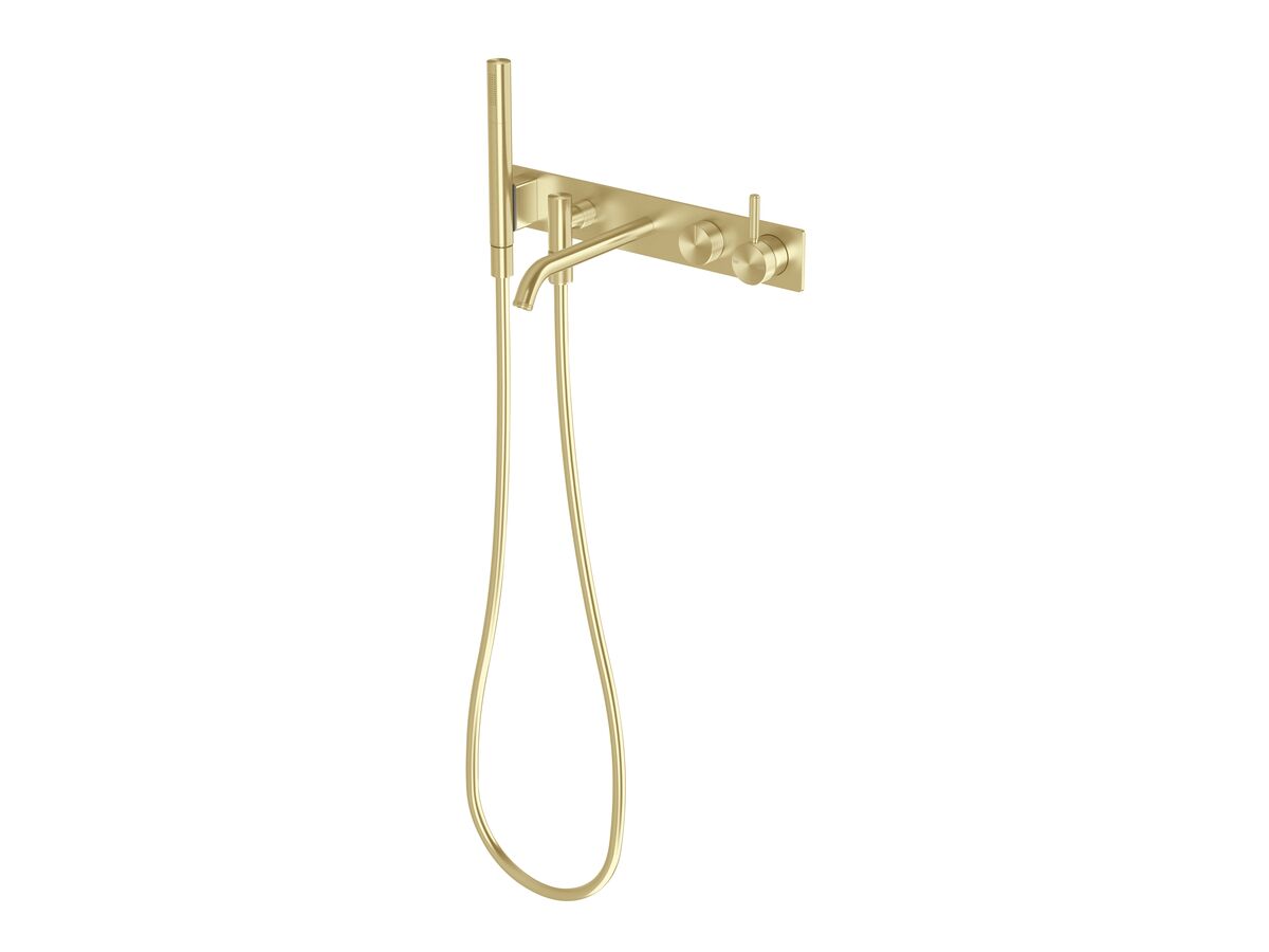 Hero - Milli Etch Bath Mixer Tap System with Hand Shower Brushed Gold (3 Star)