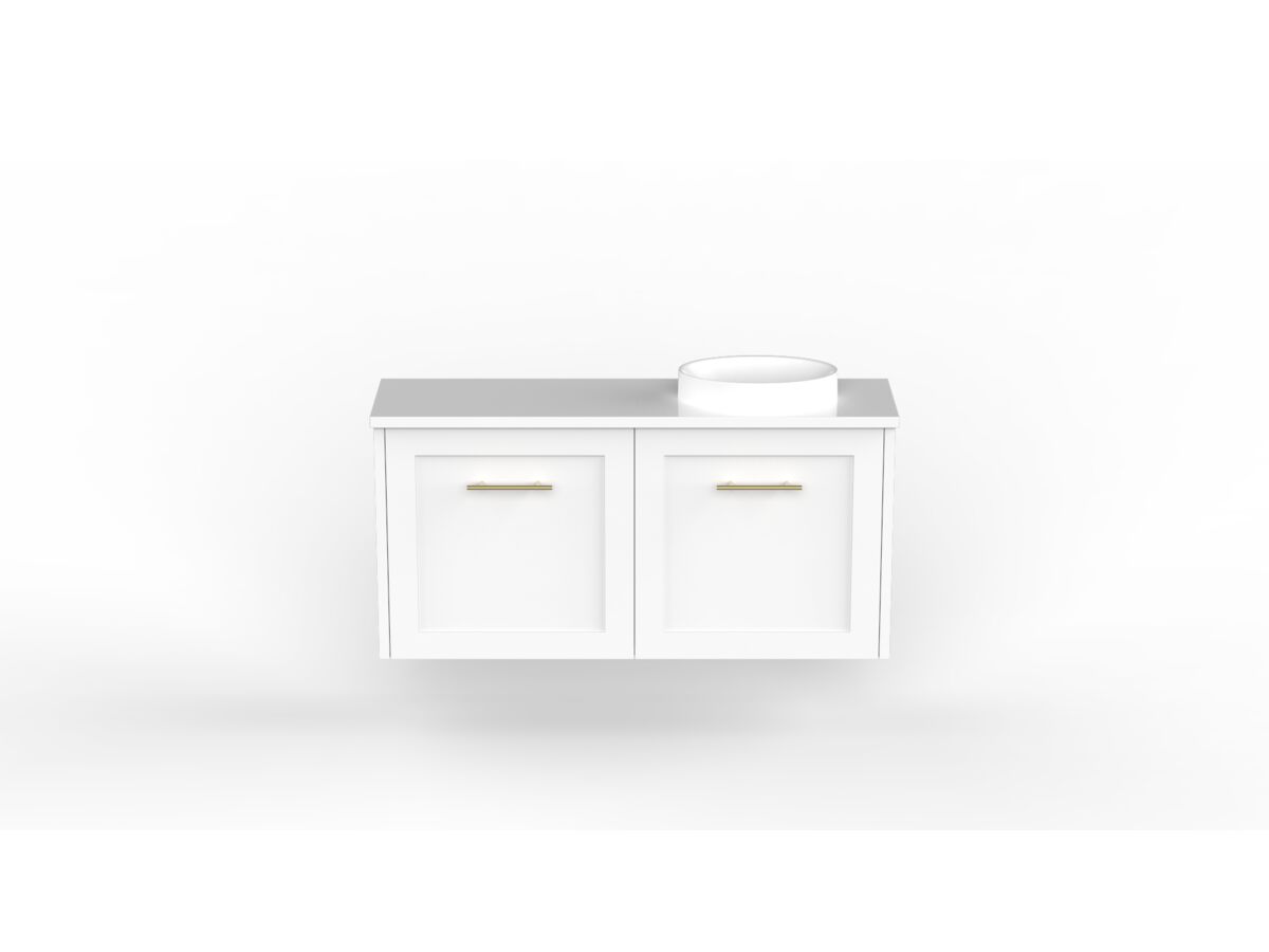 Kado Lux Petite Vanity Unit Wall Hung 900 Right Bowl (Basin Included)
