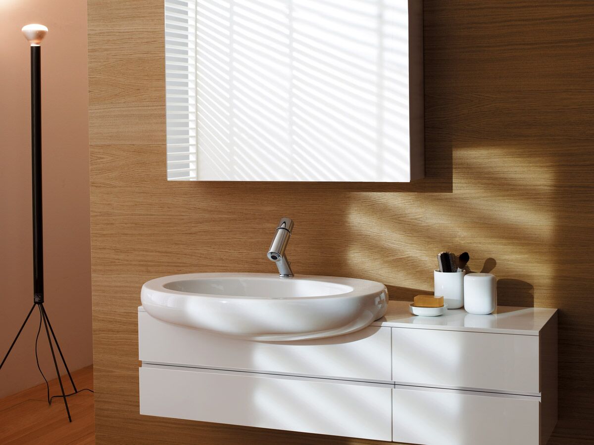 LAUFEN Alessi One Semi Recessed Basin 750mm x 500mm 1 Taphole White