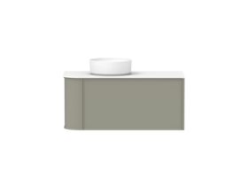 Kado Era 12mm Durasein Top Single Curve All Drawer 1050mm Wall Hung Vanity with Left Hand Basin