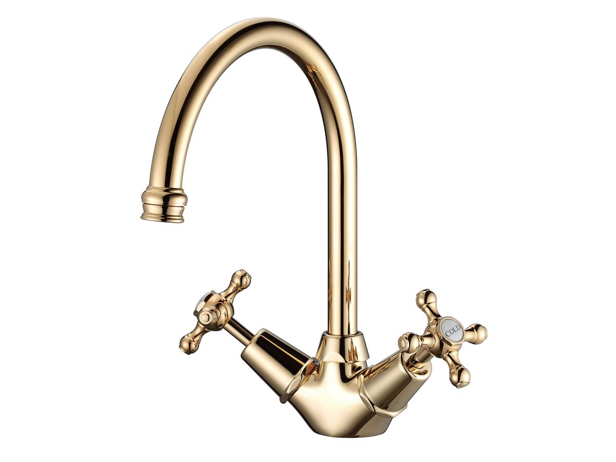Kado Classic Sink Twinner Swivel Brass Gold (5 Star)