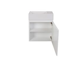 Posh Solus Powder Room Vanity Unit Wall Hung Right Hand Basin 1 Taphole White
