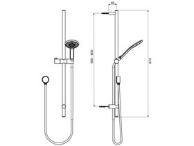 Nikles Pearl Rail Shower with 105 Handpiece Chrome (3 Star)