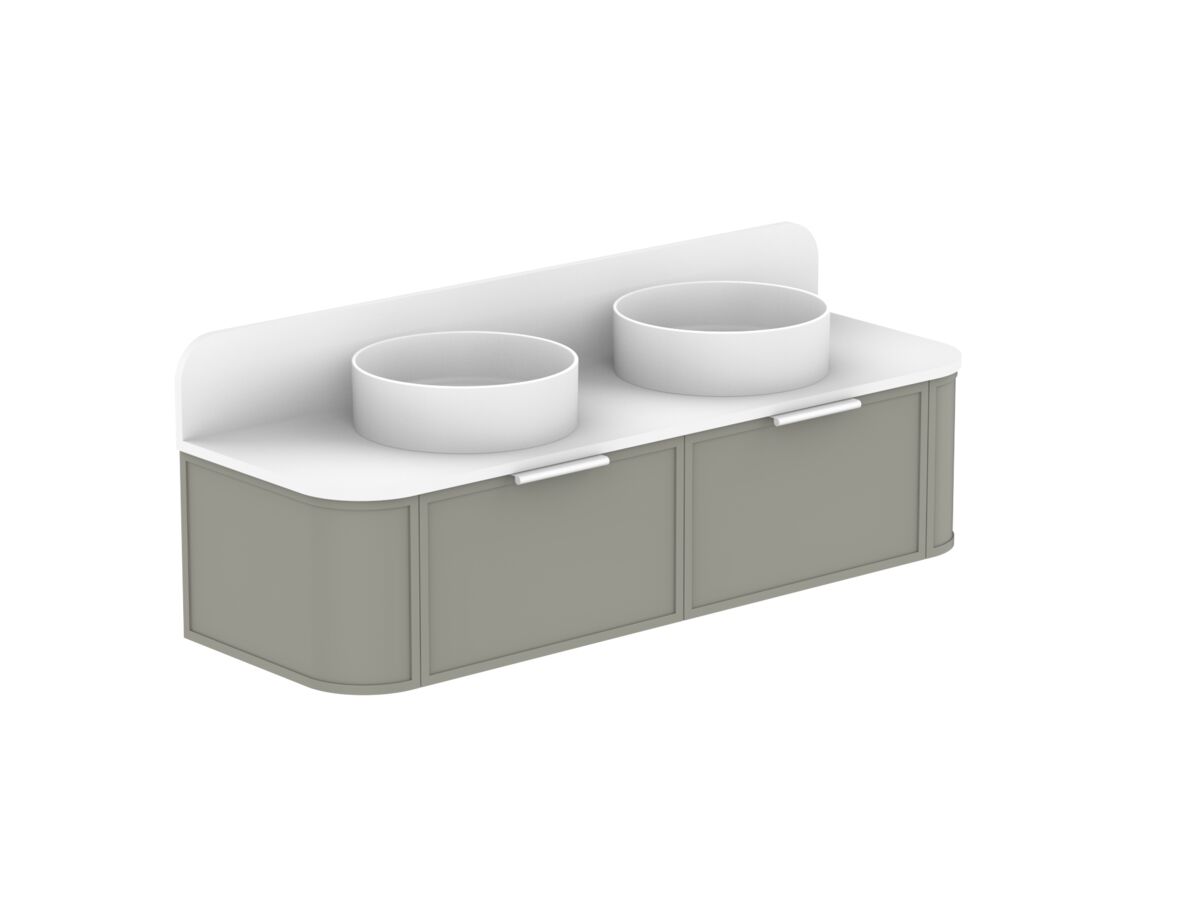 ADP Flo by Alisa & Lysandra All Drawer Vanity Unit Double Bowl 1500 Friday Quartz Top 2 Drawers (No Basin)