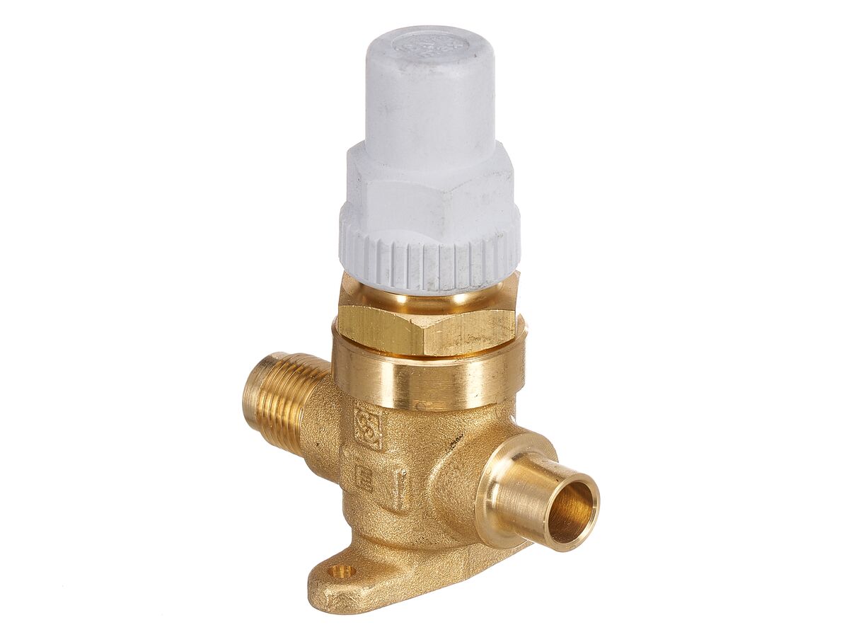 Castel 2 Way Packed Cap Line Valve 3/8" Flare 3/8" OD S 120 BAR