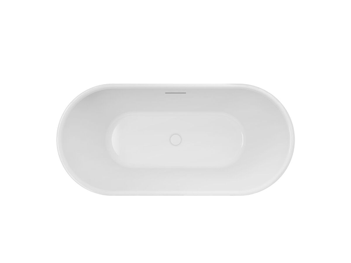 Valentina 1500mm Freestanding Bath Matte White with Pop-Up Plug & Waste ...