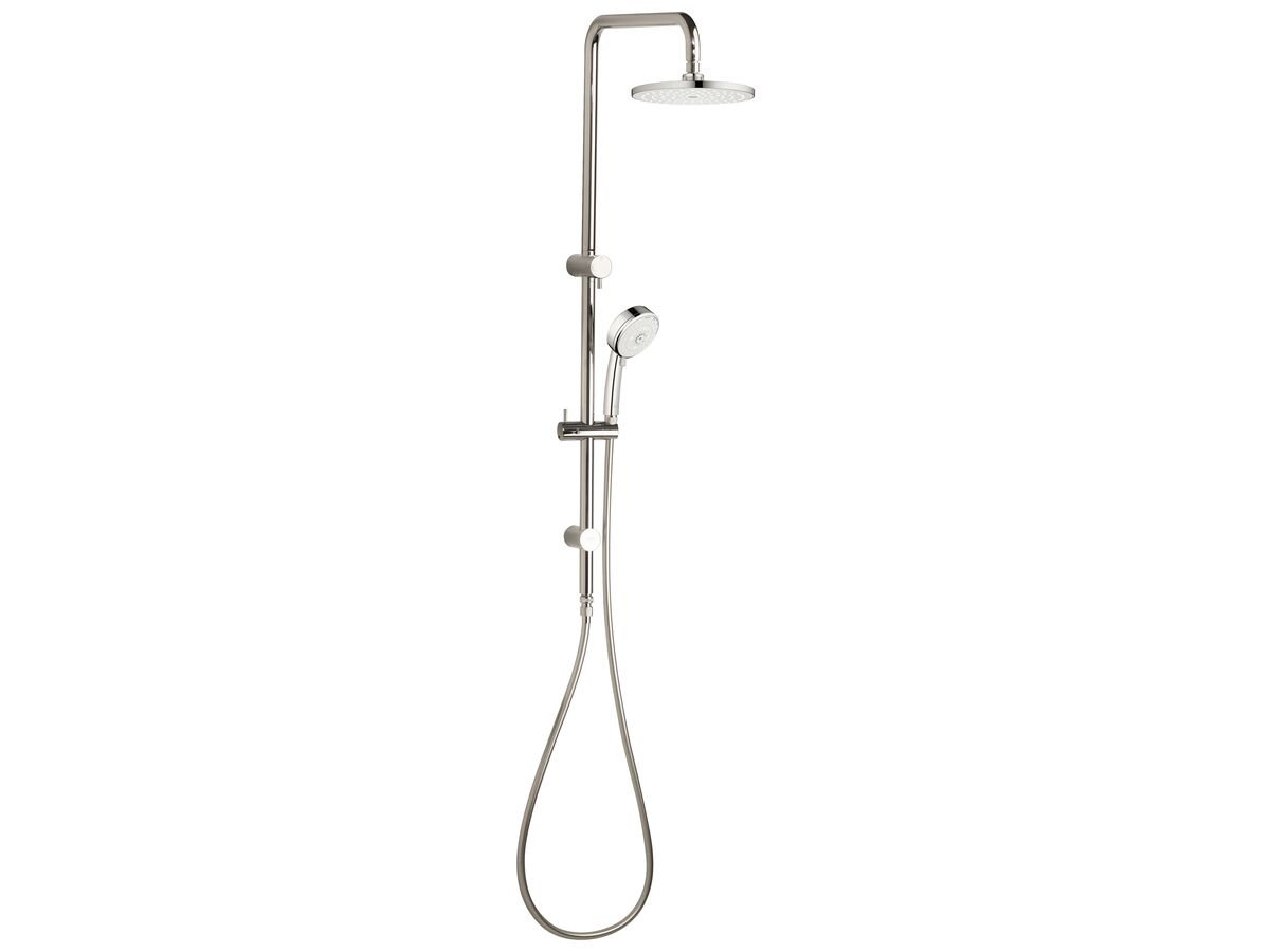 mermelada Tomar conciencia occidental GROHE Tempesta Cosmo Twin Shower with Top Rail Water Inlet White/Chrome (3  Star) from Reece