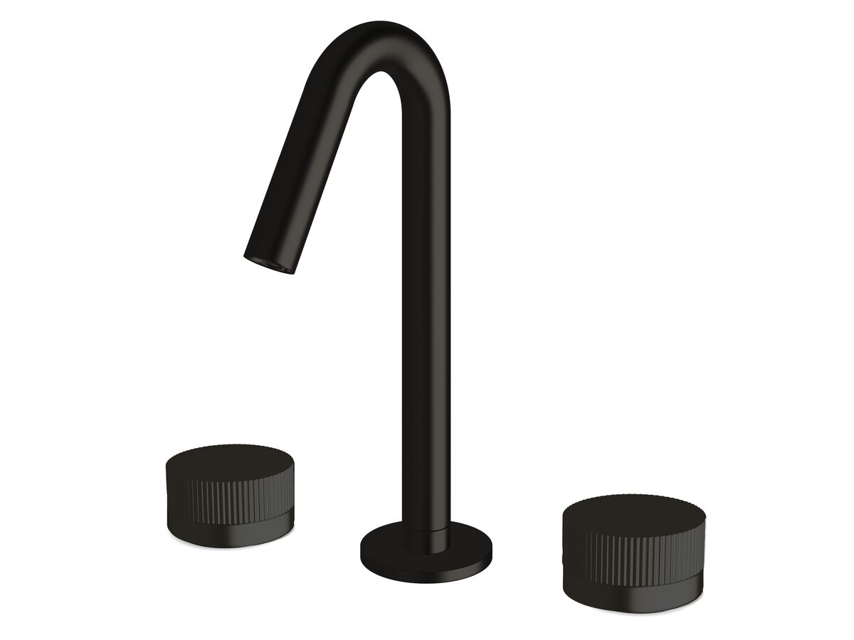 Milli Pure Basin Set with Linear Textured Handles Matte Black (5 Star)