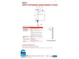 Technical Guide - Mizu Drift Extended Basin Mixer White (5 Star)