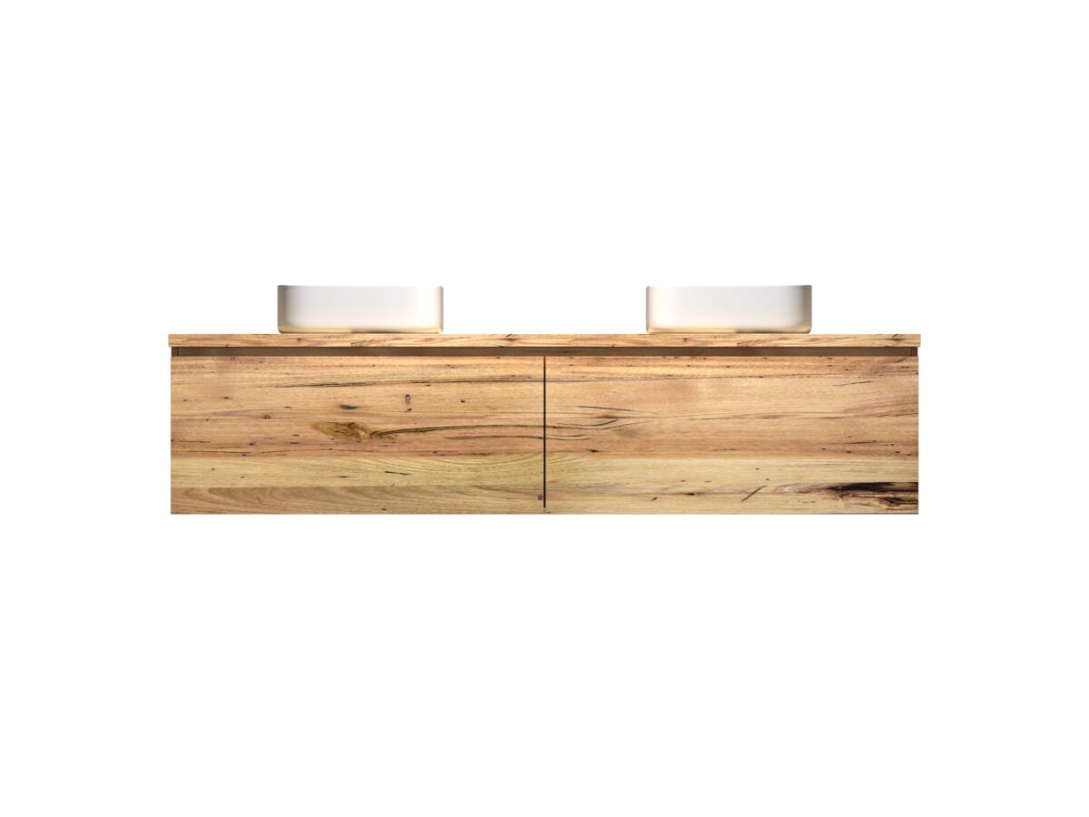 Kado Arc Timber All Drawer 1800 Double Bowl Vanity Timber 32mm Top