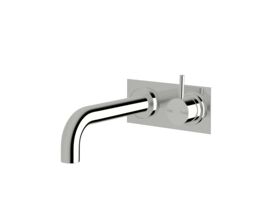Scala 32 Curved Wall Basin Mixer Tap System Right Hand Mixer Tap 200mm Outlet Chrome (6 Star)