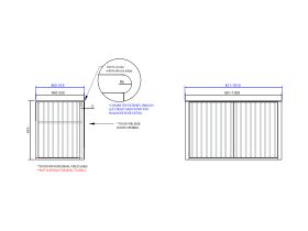 ISSY Custom Cloud I 801-1000mm x 400-550mm x 610mm Wall Hung Vanity Unit 2 Touch Latch Doors Semi Inset (No Basin)