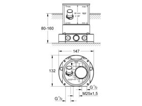 GROHE Allure Floor Mount Installation Fixing Chrome