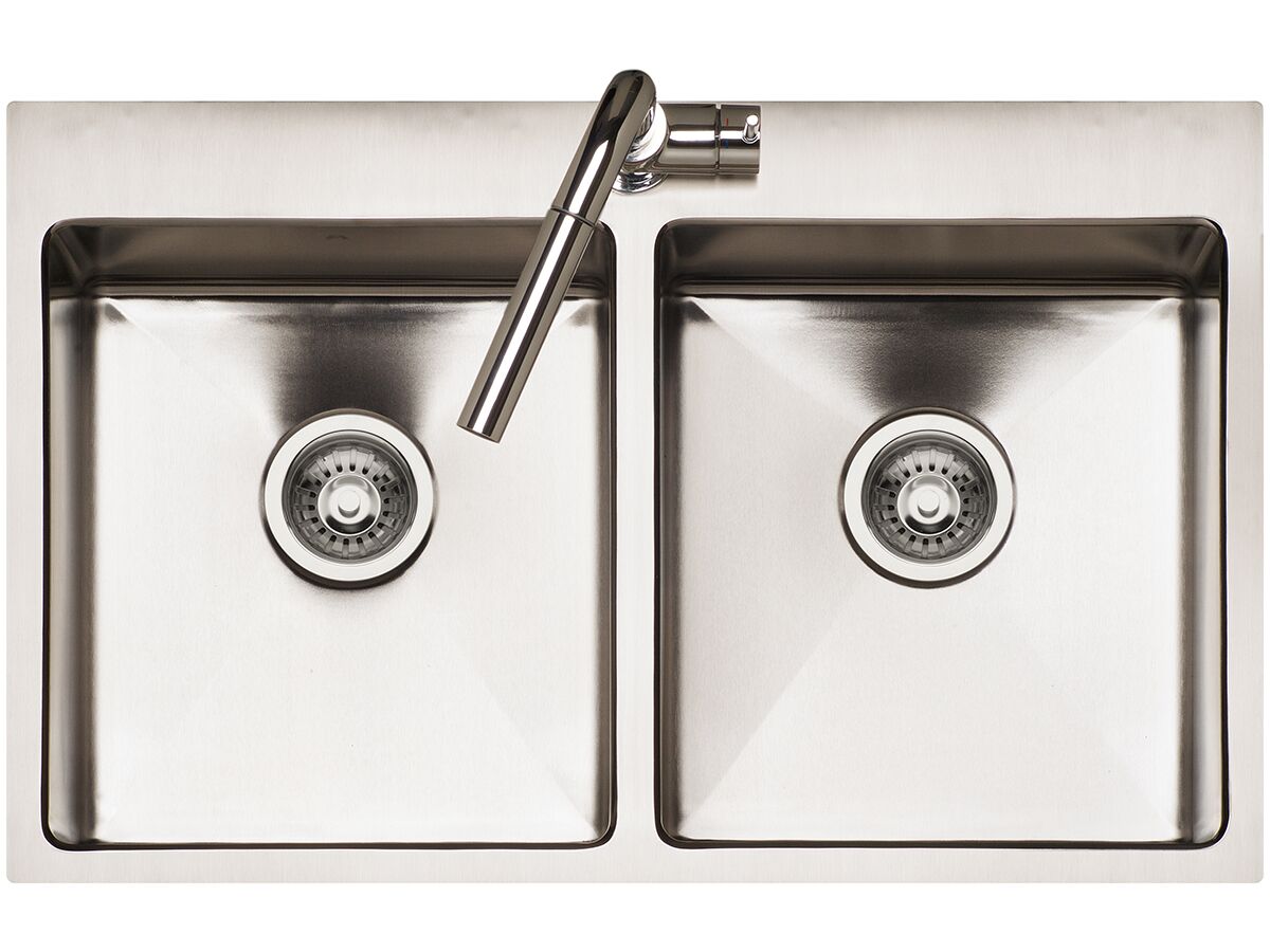 AFA Exact Double Bowl Inset Sink 1 Taphole 798mm Stainless Steel