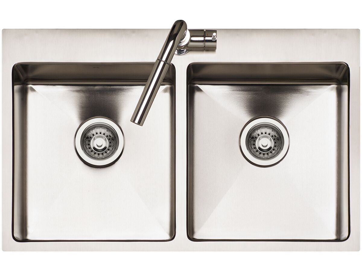 AFA Exact Double Bowl Inset Sink 1 Taphole 798mm Stainless Steel from Reece