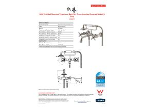 Specification Sheet - Milli Voir Wall Mounted Telephone Bath Set Cross Handles Brushed Nickel (3 Star)