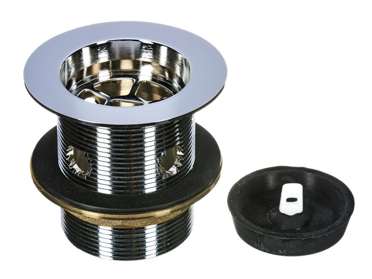 Posh 50mm x 80mm Plug+Waste Overflow Chrome Plated