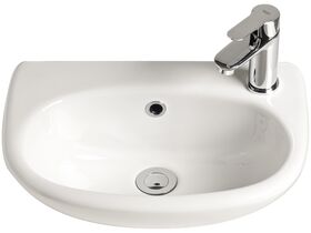 American Standard Studio Wall Basin with Fixing Kit 1 Taphole 450mm White