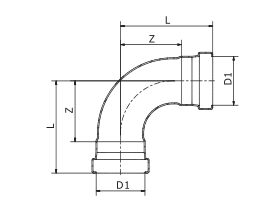 >B< Press XL Elbow 90 Degree