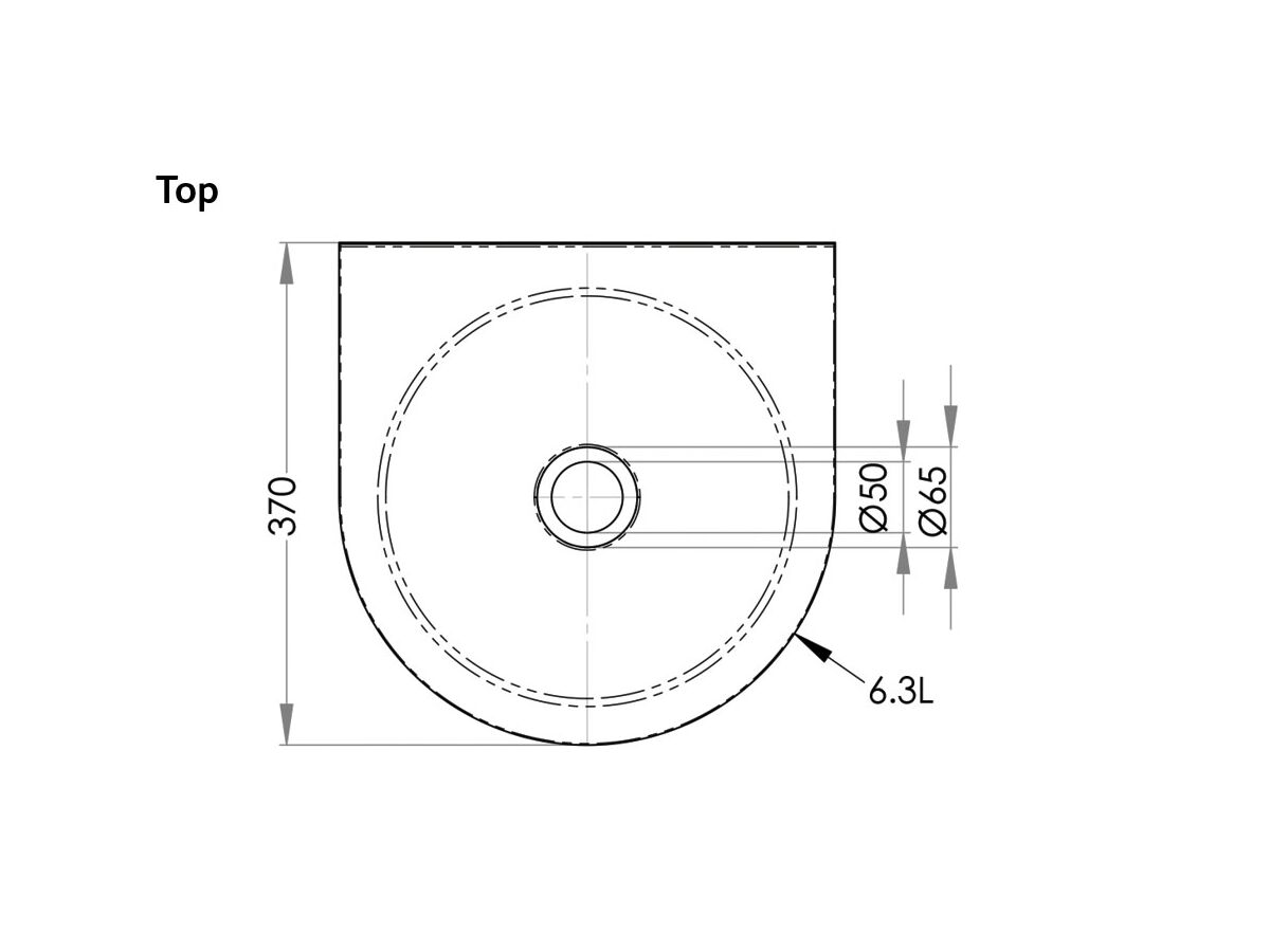 Stainless Steel Round Wall Basin 365 X 370mm with Bracket