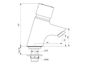 Armitage Shanks Avon 21 Self Closing Pillar Taps (6 Star)