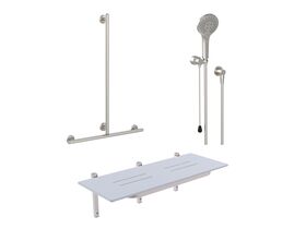 Mizu Drift Accessible Shower Set Brushed Nickel / Brushed Stainless Steel (5 Star)