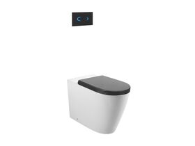 Wolfen Ambulant Back To Wall Rimless Pan with Inwall Cistern, Sensor Button, Double Flap Seat Grey (4 Star)