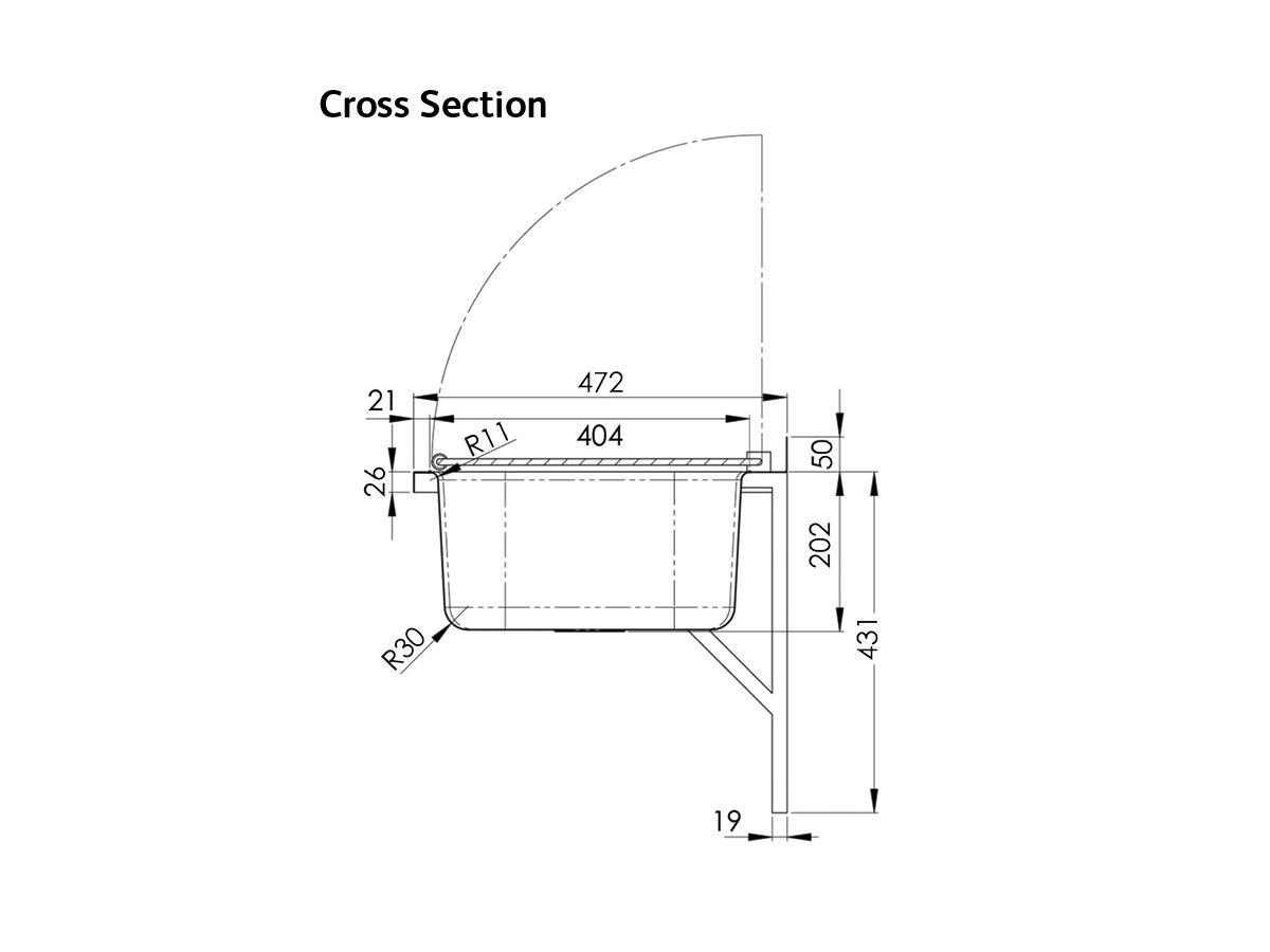 Cleaners Sink & Grate with Brackets Stainless Steel