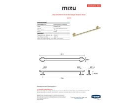 Specification Sheet - Mizu Drift 700mm Grab Rail Straight Brushed Brass