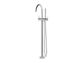 Scala Floor Mount Mixer Curved Outlet with Handshower Chrome (3 Star)