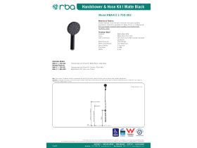 Specification Sheet - Aska Matte Black Shower Handset Kit (4 Star)
