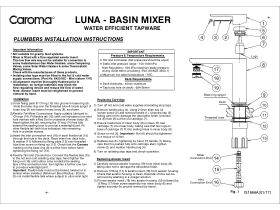 Installation Instructions - Caroma Luna Basin Mixer Tap Chrome (5 Star)