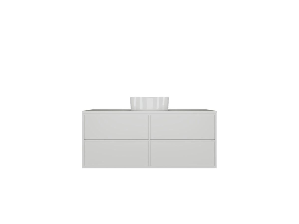 Kado Aspect Wall Hung Vanity Unit 1200mm 4 Drawer Corian 20mm Top