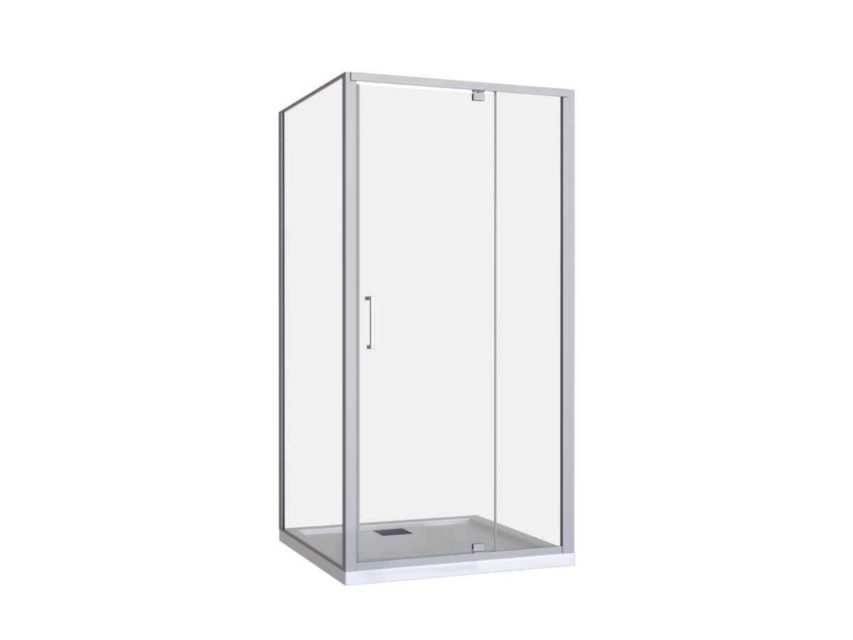 Base MK2 Shower Screen & Shower Base with Rear Outlet 1000mm x 1000mm