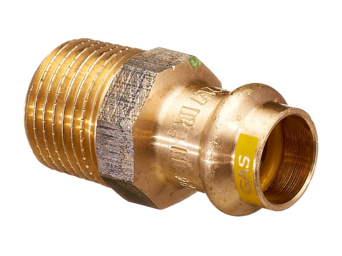 >B< Press Gas Male Coupling 15mm x 1/2" BSP"