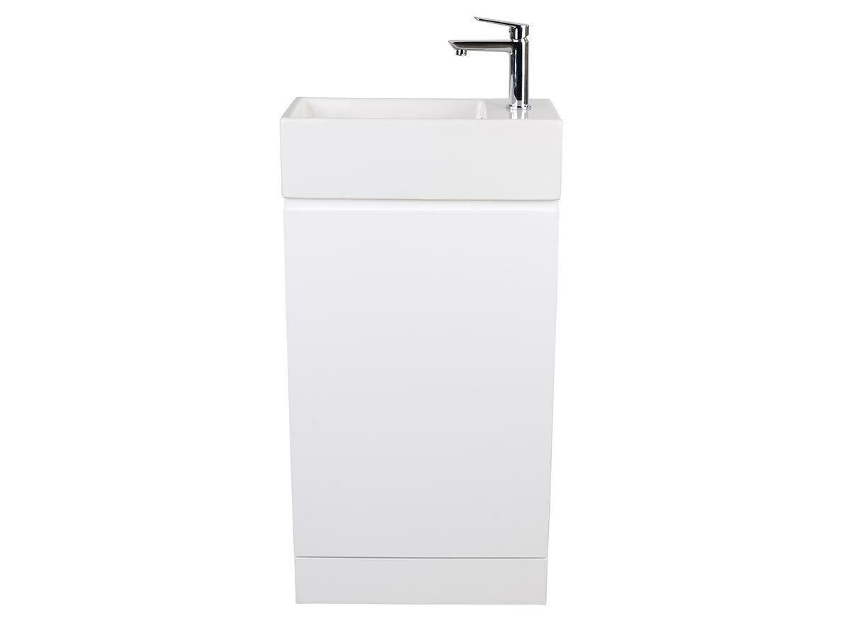 Posh Solus 485mm Powder Room Vanity Unit with Kick Right Hand Basin 1