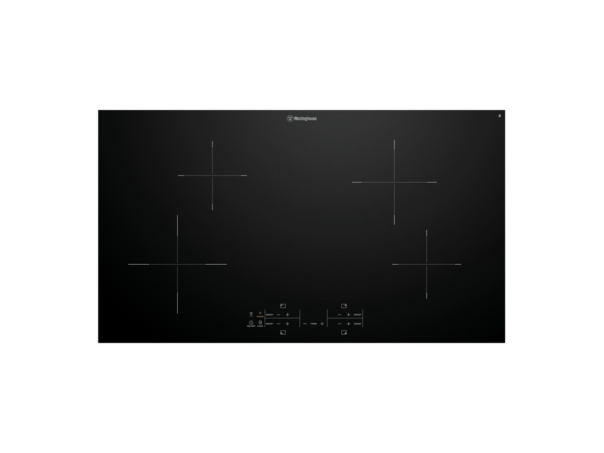 90cm Induction Cooktop, 4 Zone, Touch Controls, Hob2Hood, Pause Function
