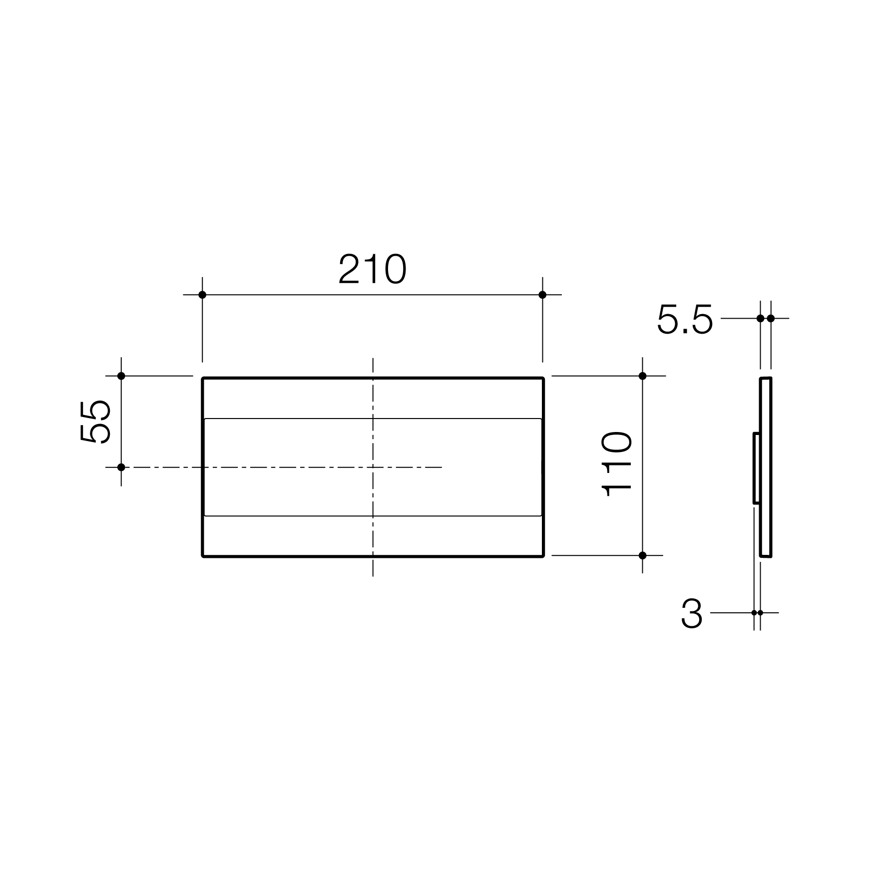 Caroma Invisi II Blank Access Panel Chrome from Reece