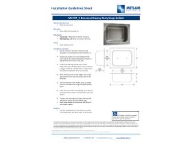 Installation Instructions - Heavy Duty Soap Dish Rec